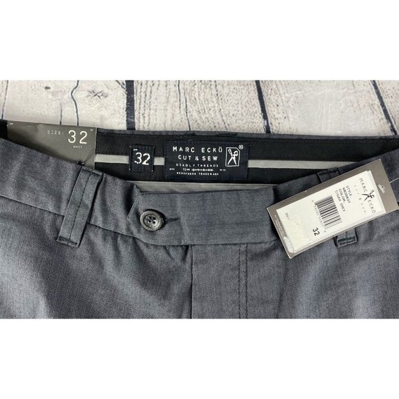 Mens Marc Ecko Chino Shorts Cut & Sew Deadly Threads Charcoal Sz 32 NEW W/ TAGS - Picture 6 of 11